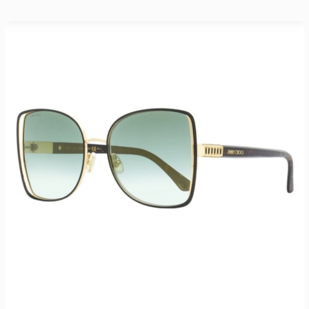 Jimmy Choo Made in Italy 🇮🇹 Frieda/SCOLOR Butterfly Black/Gold/Havana 57mm - Picture 1 of 7